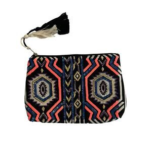 Women's Sequin Boho Black Clutch Purse